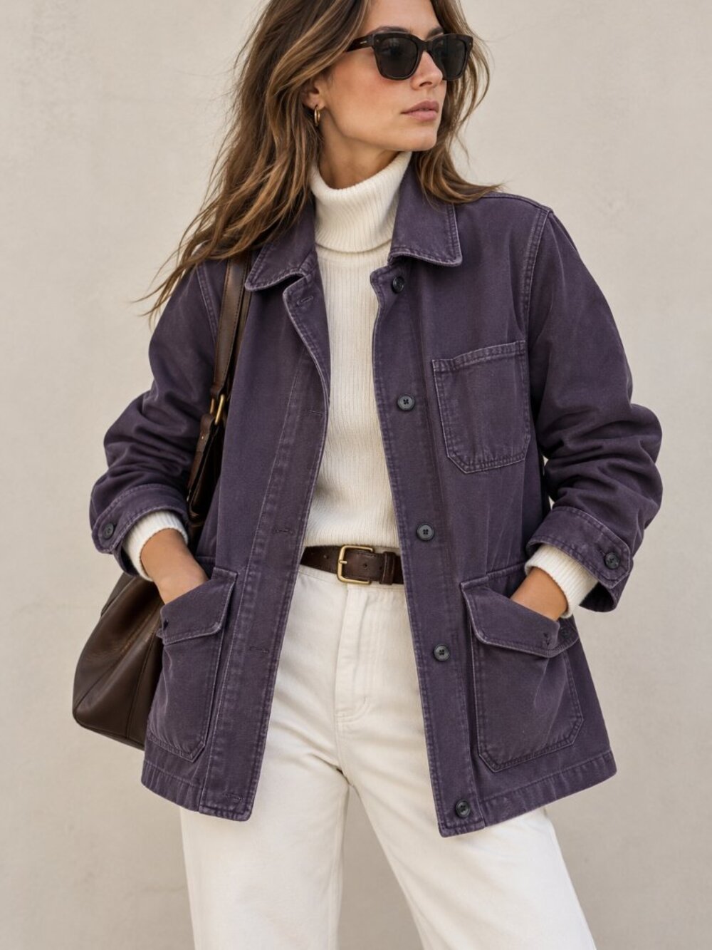 EDDIE BAUER | Heavy Cotton Navy Blue Cargo Jacket Coat - Women's X-Small